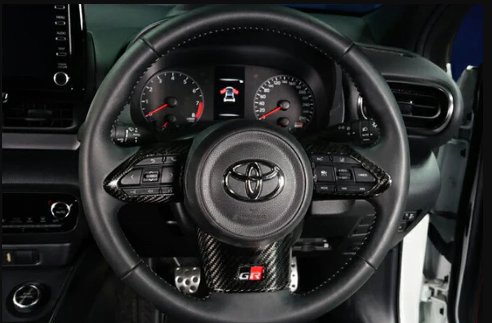Toyota GR Yaris Axis Parts Steering Wheel Trim Cover - Carbon Fibre - Ghost Developments
