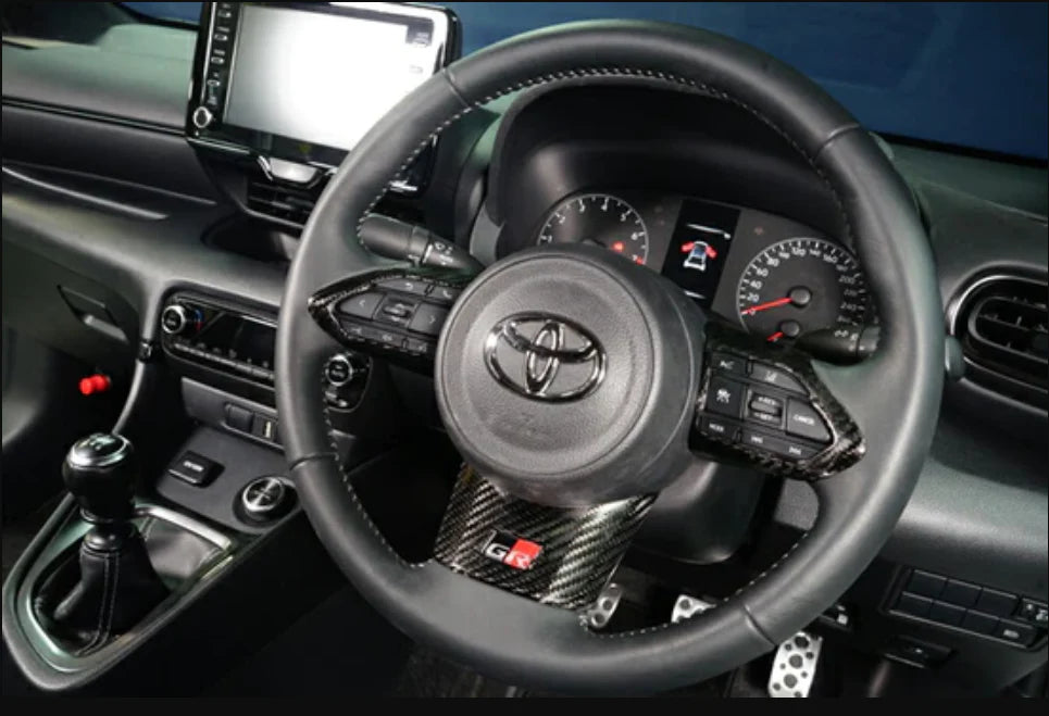 Toyota GR Yaris Axis Parts Steering Wheel Trim Cover - Carbon Fibre - Ghost Developments