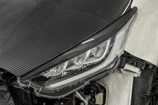 Toyota GR Yaris Headlights Cover (Angry Look) - Carbon Fibre - Ghost Developments