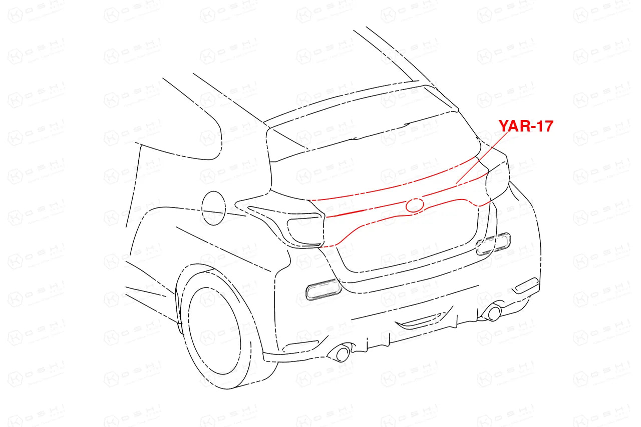 Toyota GR Yaris Rear Door Tailgate Trim - Carbon Fibre - Ghost Developments