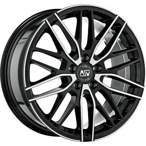 Gloss Black Full Polished MSW 72 By OZ Racing Alloy Wheels 18x8 5x114.3 ET45 Set of 4 - GR Yaris Shop